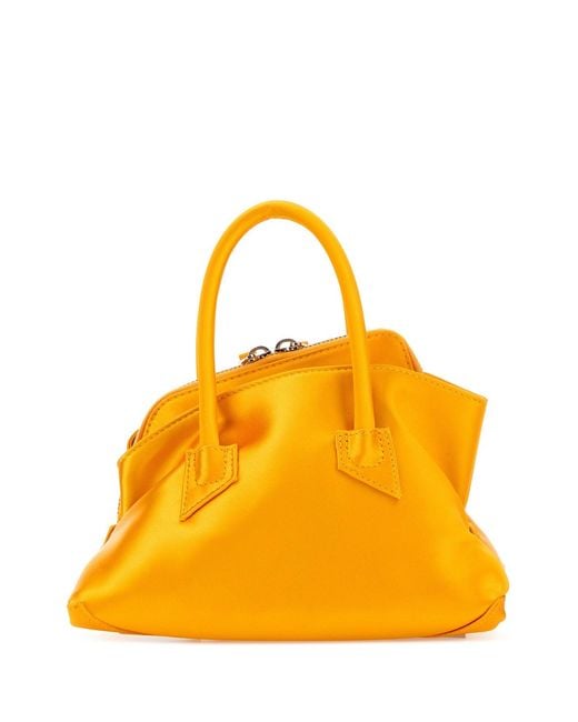 The Attico Yellow Satin Mini La Passeggiata Handbag