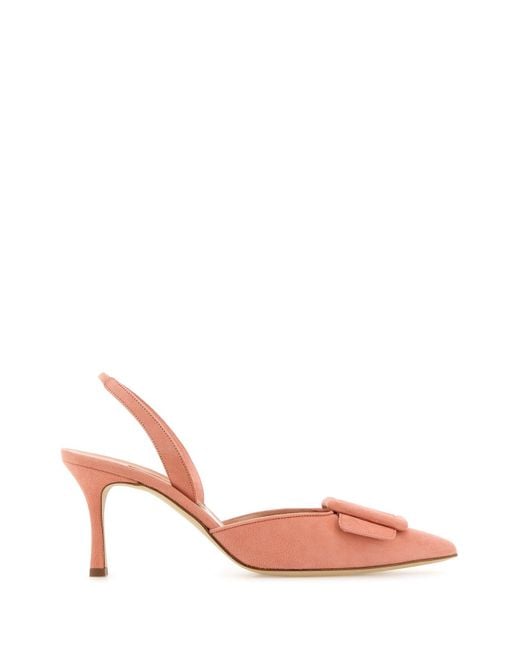 Manolo Blahnik Dark Pink Suede Maysli Pumps