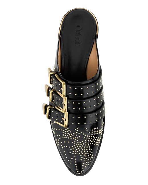 Chloé Black Leather Susan Mules