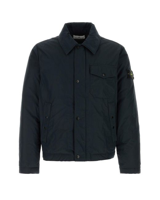 Stone Island Midnight Blue Polyester Blend Down Jacket for men