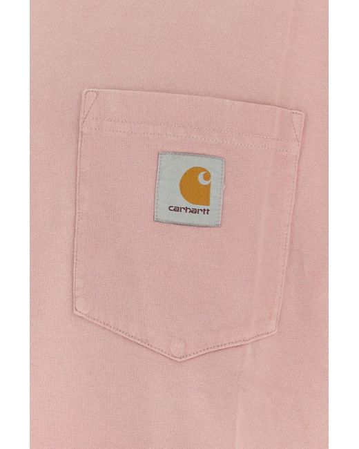 Carhartt Antiqued Pink Cotton S/s Hudson Pocket T-shirt for men