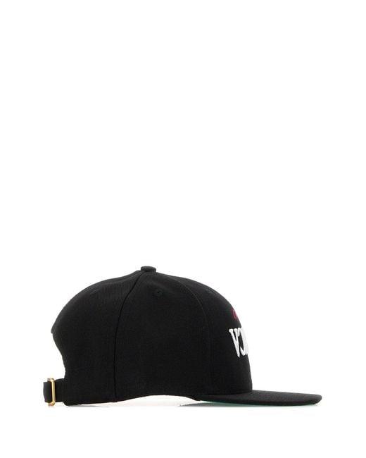 Willy Chavarria Black Canvas Baseball Cap for men