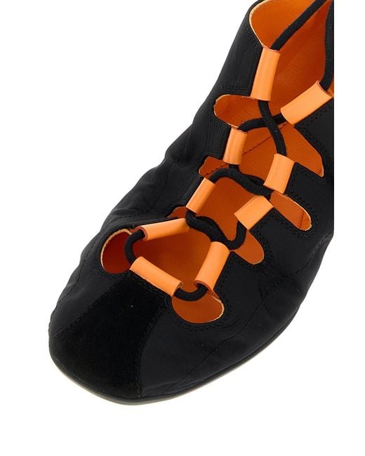 Alaïa Black Canvas Ballerina