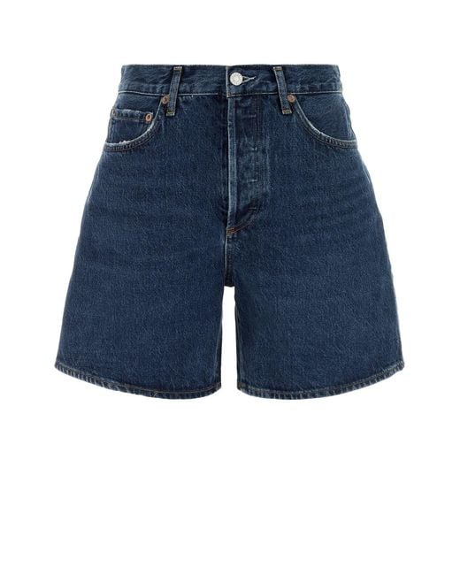 Agolde Blue Denim Dame Shorts