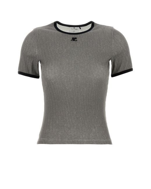 Courreges Gray Printed Jersey T-shirt