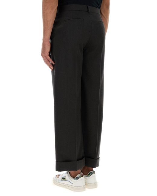 Valentino Garavani Black Charcoal Wool Pant for men