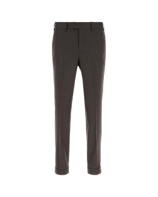 PT Torino Black Brown Stretch Wool Pant for men