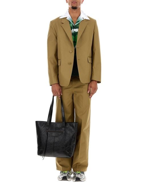 Balenciaga Green Beige Cotton Blazer for men