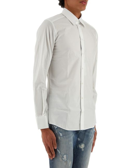 Dolce & Gabbana White Cotton Shirt for men