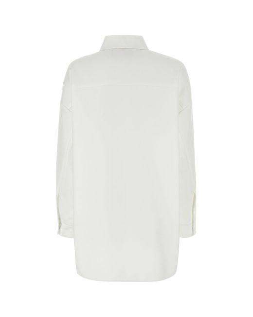 Valentino Garavani White Cotton Blend Oversize Shirt