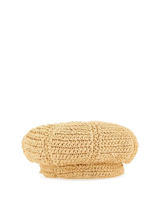 Cappello baker boy in rafia beige di Prada in Natural