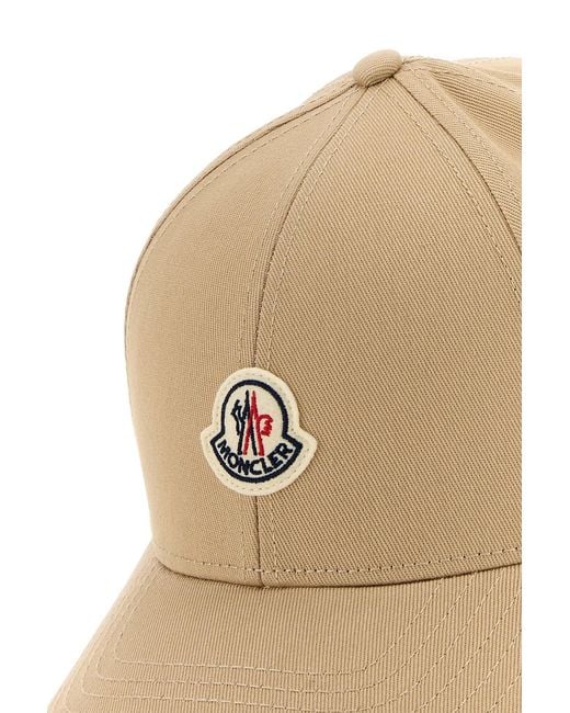 Moncler Natural Beige Cotton Baseball Cap for men