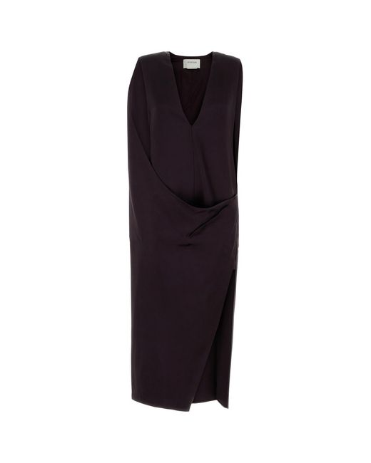 Sportmax Blue Aubergine Satin Austria1234 Dress