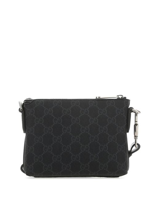 Clutch in tessuto GG Supreme nero di Gucci in Black da Uomo