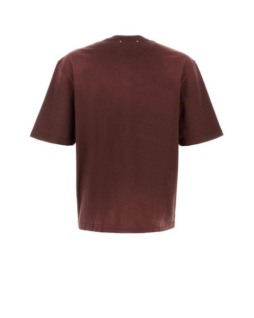 Golden Goose Deluxe Brand Red Deluxe Brand Burgundy Cotton Oversize T-Shirt for men