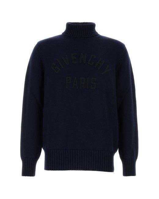Givenchy Blue Cotton Sweater for men