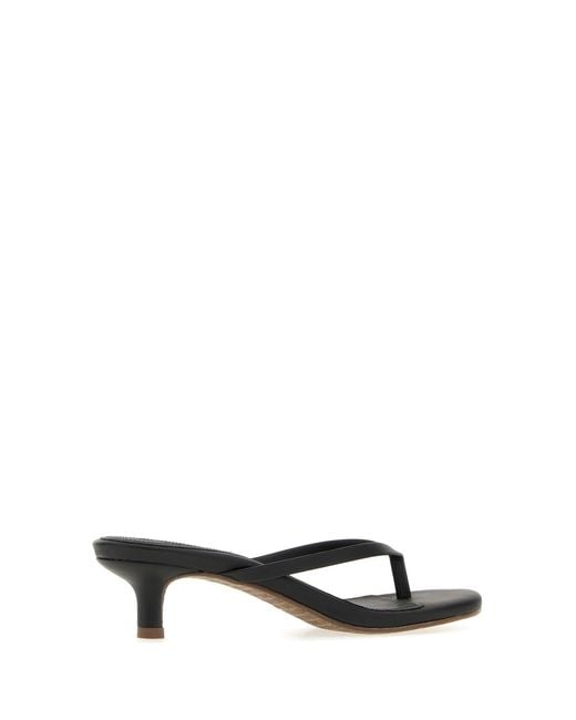 TKEES Multicolor Black Leather Julia Thong Mules