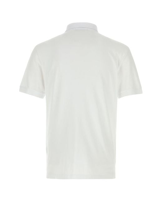 Stone Island White Stretch Piquet Polo Shirt for men