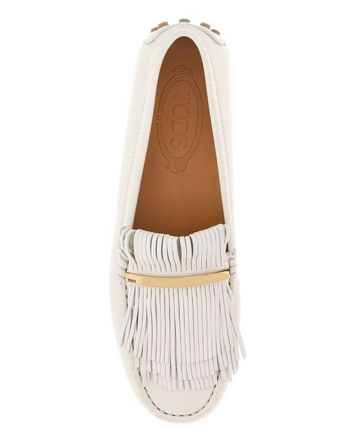 Mocassini in pelle bianca di Tod's in White