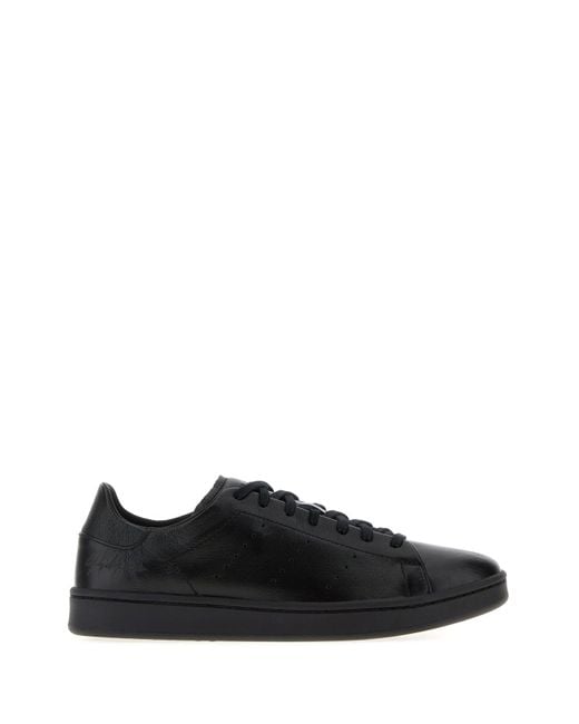 Sneakers Y-3 Stan Smith in pelle nera di Y-3 in Black da Uomo