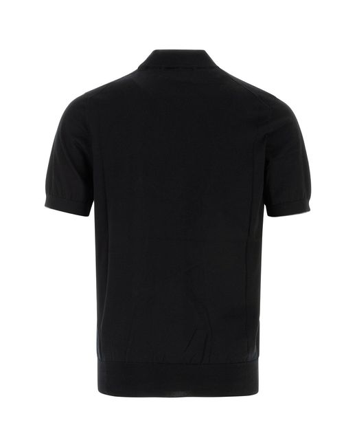 Brunello Cucinelli Black Mock Collar T-Shirt for men