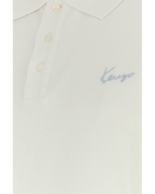 KENZO White Solid Shirt Collar Polo for men