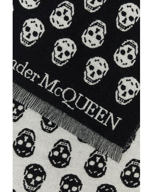 Sciarpa Skull in lana di Alexander McQueen in Black da Uomo