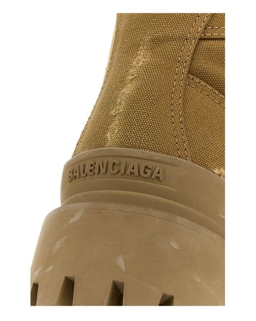 Balenciaga Brown Camel Combat Strike Ankle Boots for men