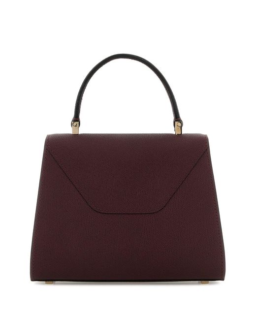 Valextra Purple Grape Leather Mini Iside Handbag