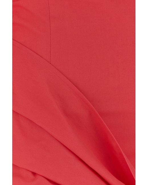 The Attico Red Coral Poplin Shirt Dress