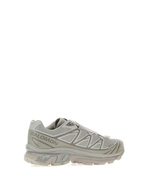 Salomon Gray Grey Fabric And Rubber Xt-6 Sneakers