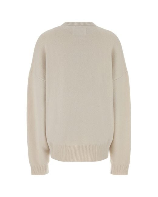 Extreme Cashmere White Ivory Stretch Cashmere Blend N°496 Oversize Sweater