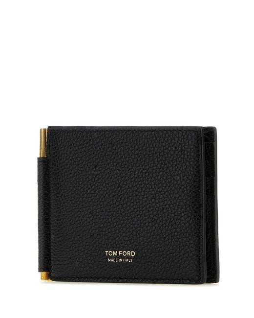 Tom Ford Black Leather Card Holder for men