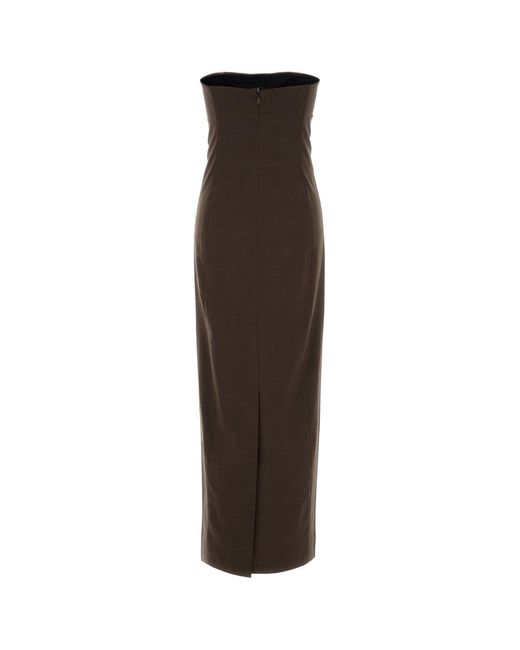 Loulou de Saison Brown Stretch Wool Shilo Dress