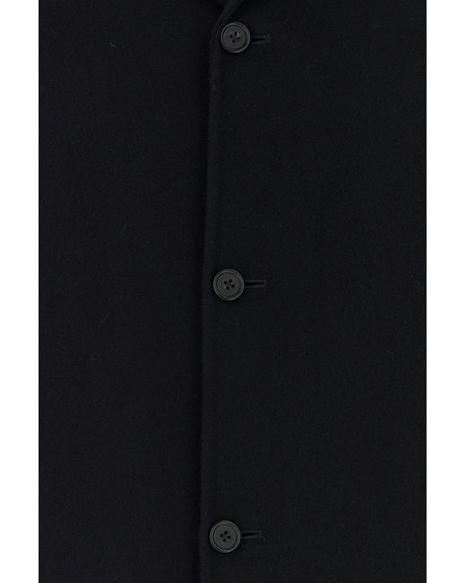 Jil Sander Black Midnight Blue Cashmere Blend Coat for men