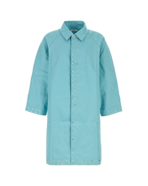 GIMAGUAS Blue Turquoise Twill Tina Trench Coat