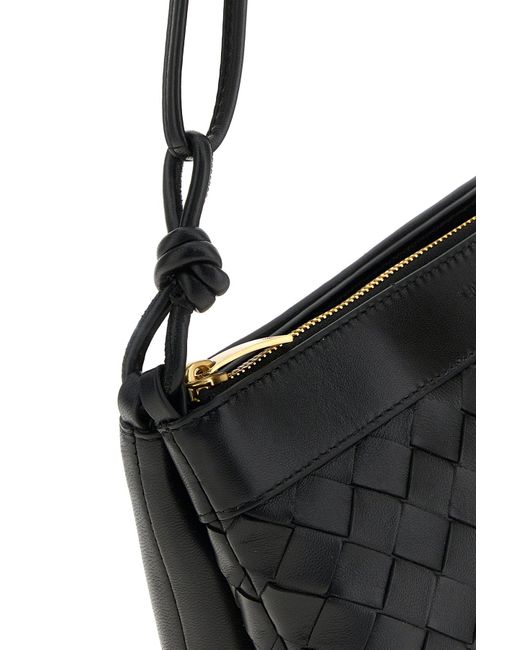 Borsa a tracolla in pelle nera di Bottega Veneta in Black