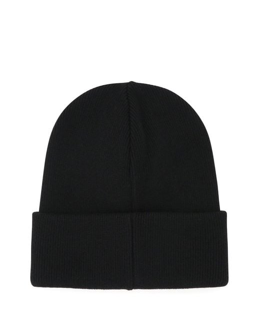 DSquared² Black Dsquared Wool Beanie Hat for men