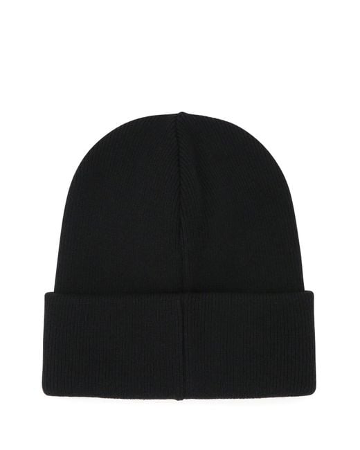 DSquared² Black Dsquared Wool Beanie Hat for men
