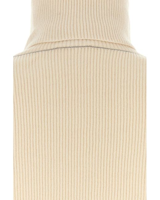 Brunello Cucinelli Natural Sand Wool Blend Sweater