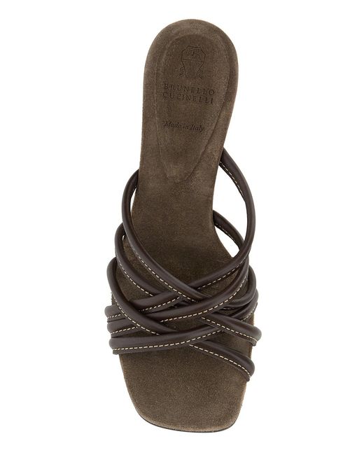 Brunello Cucinelli Multicolor Pair Of Sandals With Heels