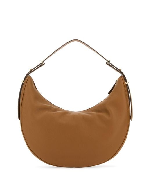 Borsa a mano Arquè grande in pelle caramello di Prada in Brown