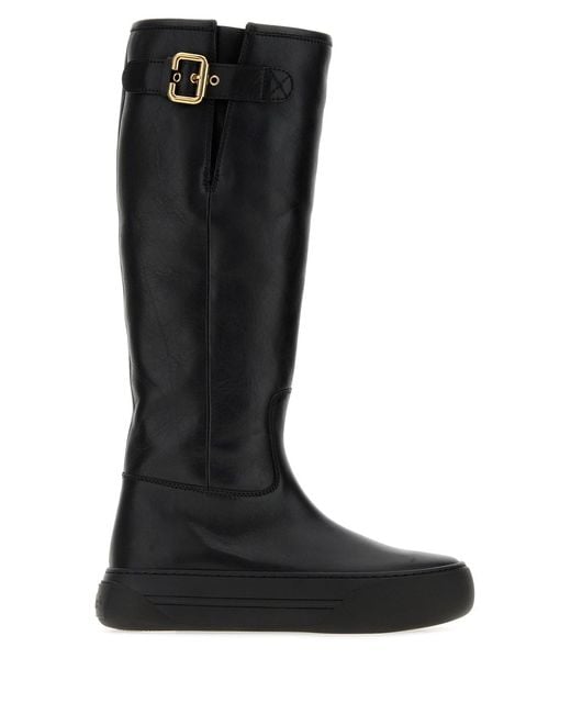 Chloé Black Leather Delia Boots