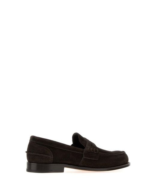 Church's Black Dark Suede Pembrey Loafers for men