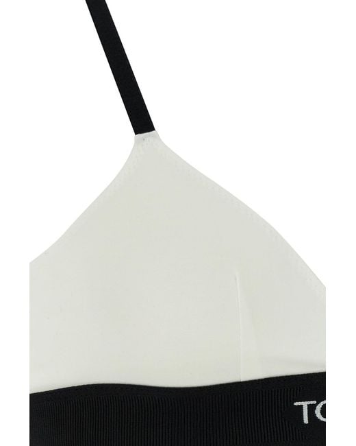 Tom Ford Black White Stretch Modal Bra
