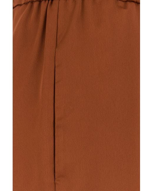 THE NINA STUDIO Brown Chocolate Stretch Satin Wide-leg Pant