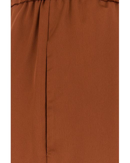 THE NINA STUDIO Brown Chocolate Stretch Satin Wide-leg Pant