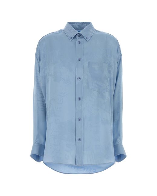 Balenciaga Light Blue Silk Shirt