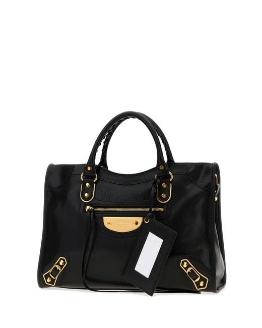 Balenciaga Black Leather Medium Le City Uptown Handbag