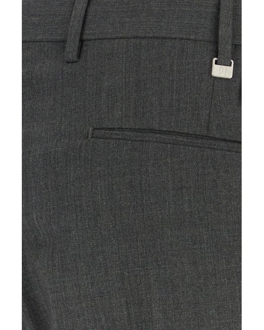 PT Torino Black Dark Grey Stretch Wool Pant for men